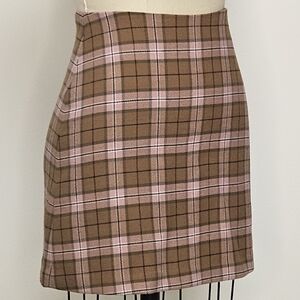 Pink Plaid Mini Skirt